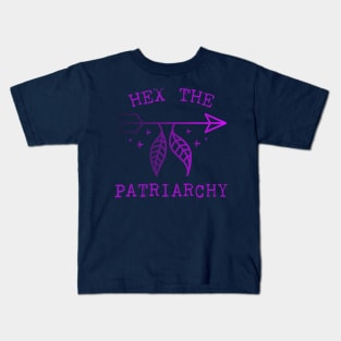 Hex The Patriarchy Femіnist Witch Funny Magical Mystical Arrow Kids T-Shirt